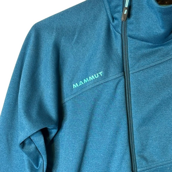 Mammut‎ Teal Blue Borah Fleece Asymmetrical Jacket Women’s Small 1010-19190 - Picture 5 of 12
